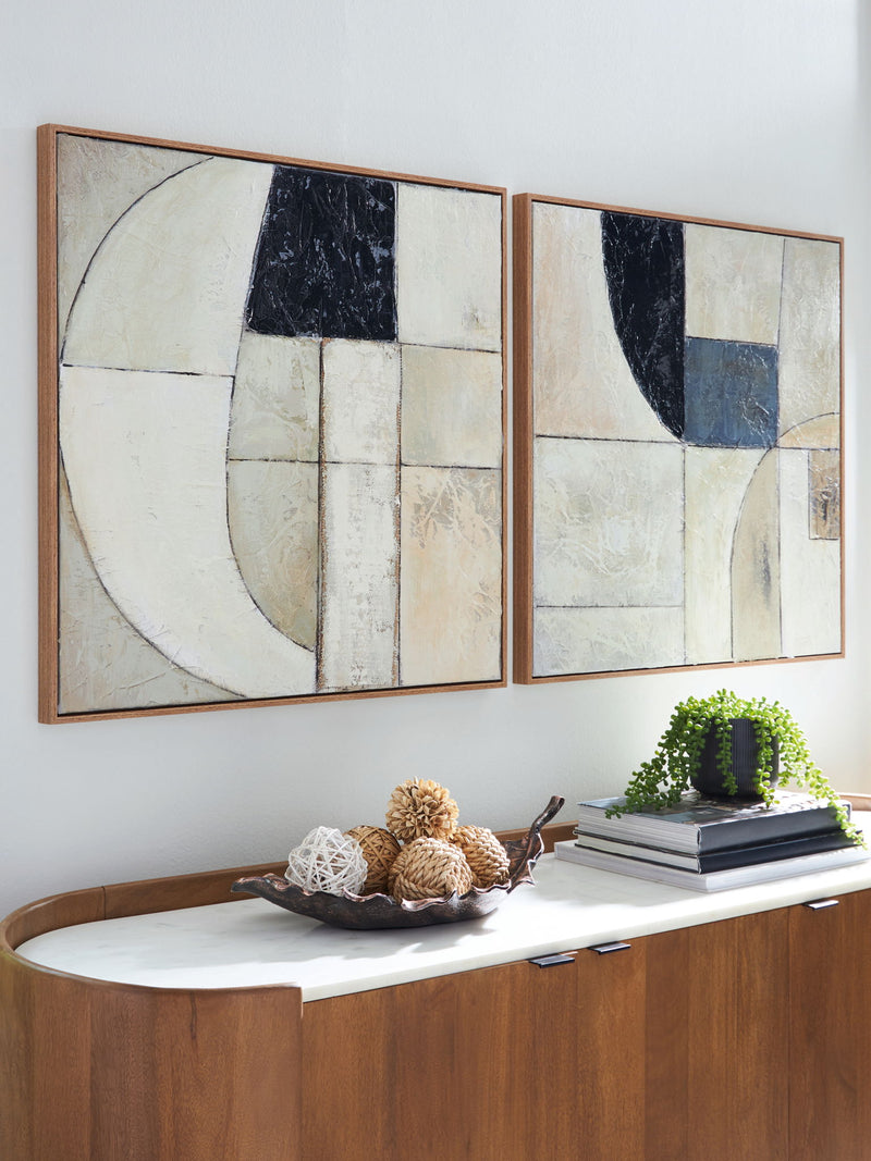 Bexlen - Tan / Taupe / Black - Wall Art Set (Set of 2) - JaxCo Furniture