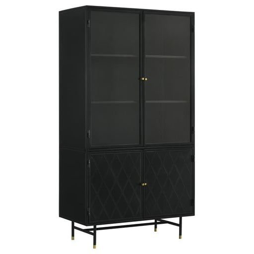 Santiago - 4 Door Metal Tall Storage Cabinet - Matte Black - JaxCo Furniture