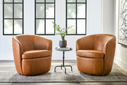 Barolo - 100% Italian Leather Swivel Club Chair (Set of 2) - JaxCo Furniture