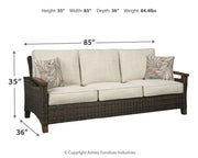 Paradise - Medium Brown - Sofa with Cushion - JaxCo Furniture