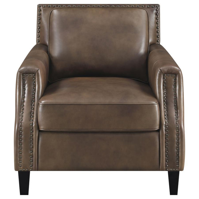 Leaton - Upholstered Recessed Arm Accent Chair - Brown Sugar - JaxCo Furniture