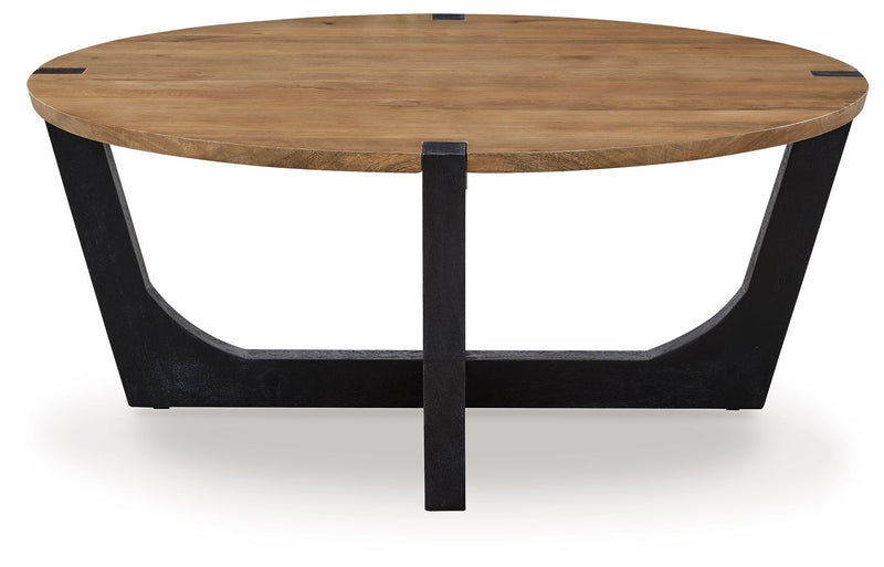 Hanneforth - Brown - Round Cocktail Table - JaxCo Furniture