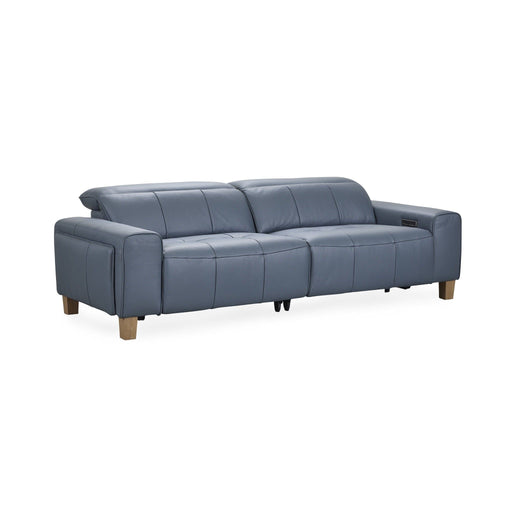 Alea - Leather Power Recliner Sofa - Blue - JaxCo Furniture