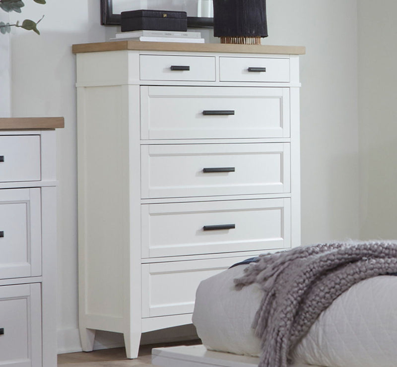 Americana Modern Bedroom - 6 Drawer Chest - Cotton - JaxCo Furniture