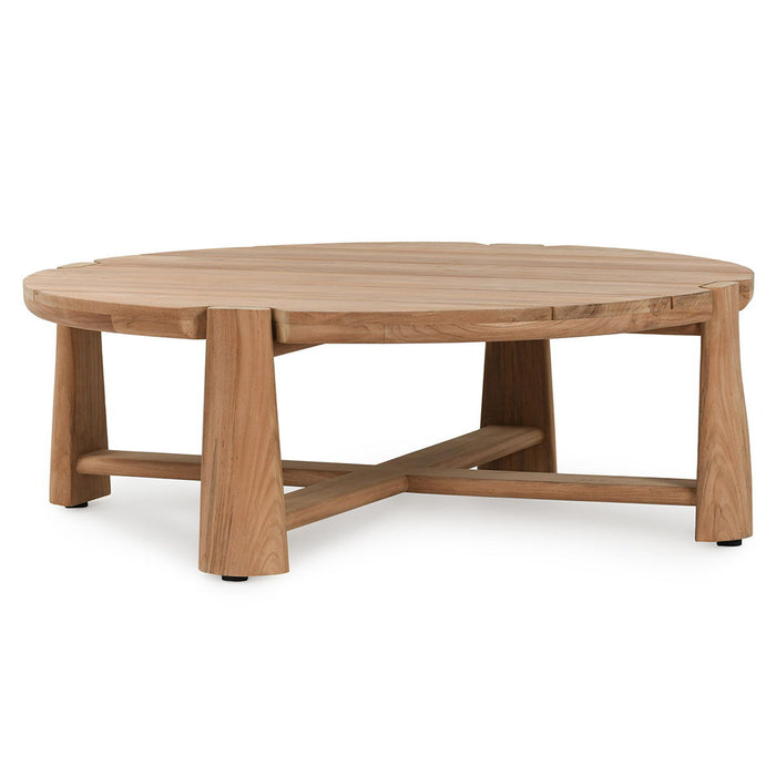 Aston - Outdoor Round Coffee Table - Natural - JaxCo Furniture