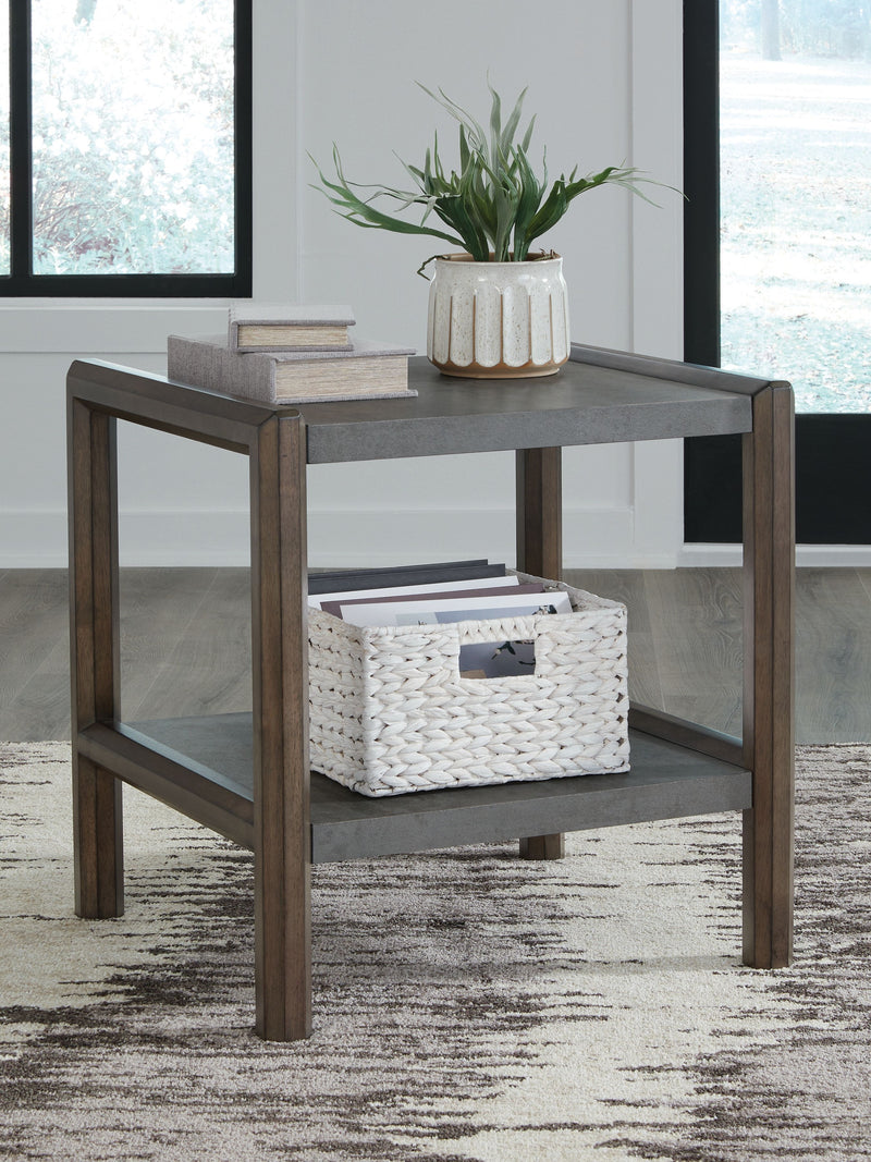 Kallenny - Brown / Gray - Rectangular End Table - JaxCo Furniture