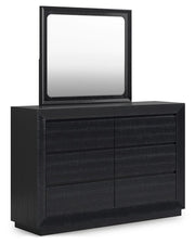 Londer - Black - Dresser And Mirror - JaxCo Furniture