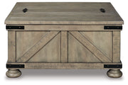 Aldwin - Gray - Cocktail Table With Storage - Square - JaxCo Furniture