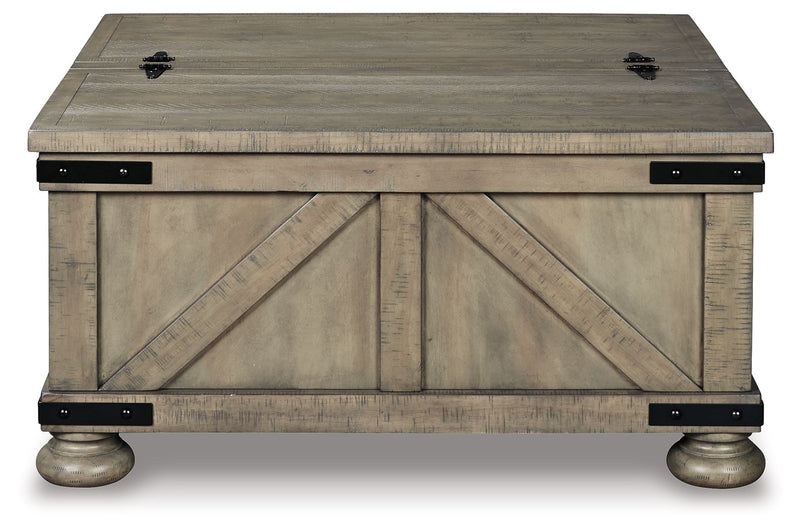 Aldwin - Gray - Cocktail Table With Storage - Square - JaxCo Furniture