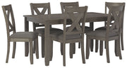Caitbrook - Gray - RECT DRM Table Set (Set of 7) - JaxCo Furniture
