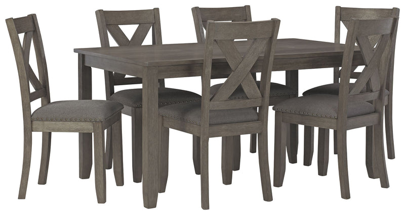 Caitbrook - Gray - RECT DRM Table Set (Set of 7) - JaxCo Furniture