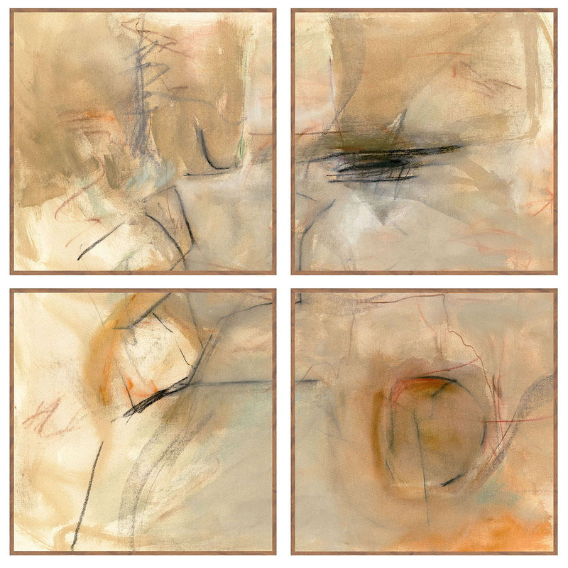 Ochre II - 48" x 48" Painting By Buddy Whitlock (Set of 4) - Walnut - JaxCo Furniture