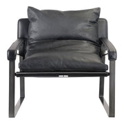 Connor - Leather Club Chair - Black - JaxCo Furniture
