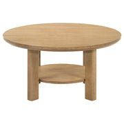 Ottowa - Round Wood Table With Shelf - JaxCo Furniture