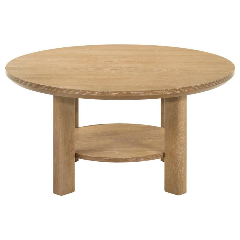 Ottowa - Round Wood Table With Shelf - JaxCo Furniture