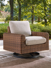 Dolan Creek - Swivel Lounge With Cushion - Gray / Brown - JaxCo Furniture