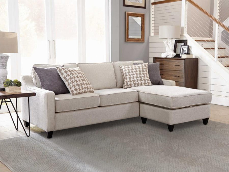 Mcloughlin - Upholstered Sloped Arm Sectional Sofa - Platinum - JaxCo Furniture