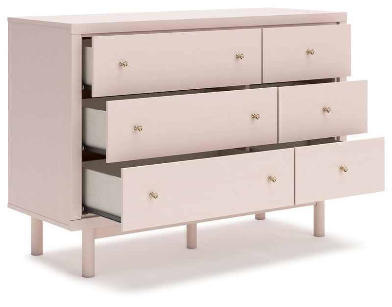 Wistenpine - Blush - Six Drawer Dresser - JaxCo Furniture