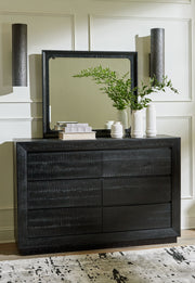 Londer - Black - Dresser And Mirror - JaxCo Furniture