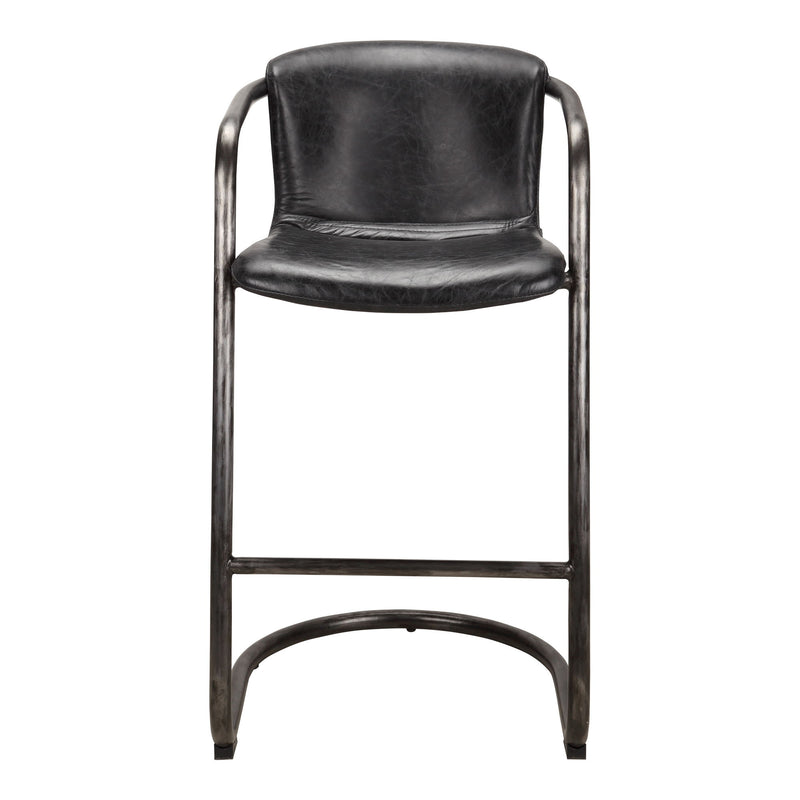 Freeman - Leather Barstool (Set of 2) - Onyx Black - JaxCo Furniture