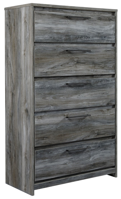 Baystorm - Gray - Five Drawer Chest - JaxCo Furniture