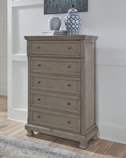 Lettner - Light Gray - Five Drawer Chest - 2-handles - JaxCo Furniture