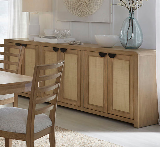 Escape - Console With Reversible Panel Doors - Glazed Natural Oak / Natural Cane - JaxCo Furniture