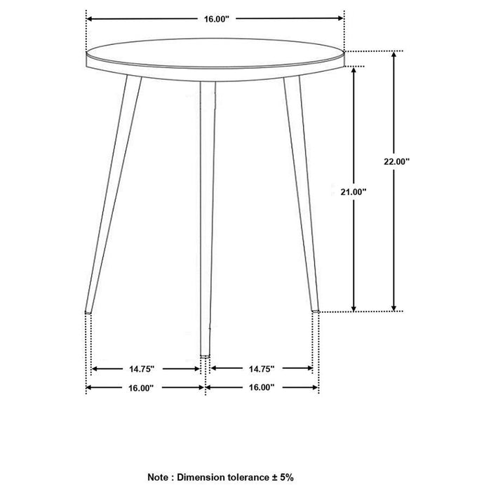 Acheson - Round Marble Top Side Table - White And Gold - JaxCo Furniture