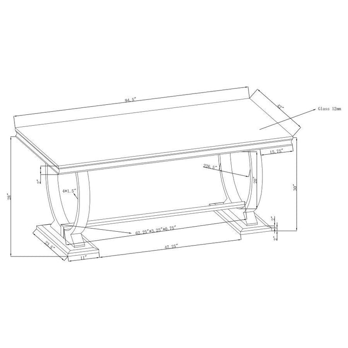 Antoine - Rectangle Dining Table - JaxCo Furniture