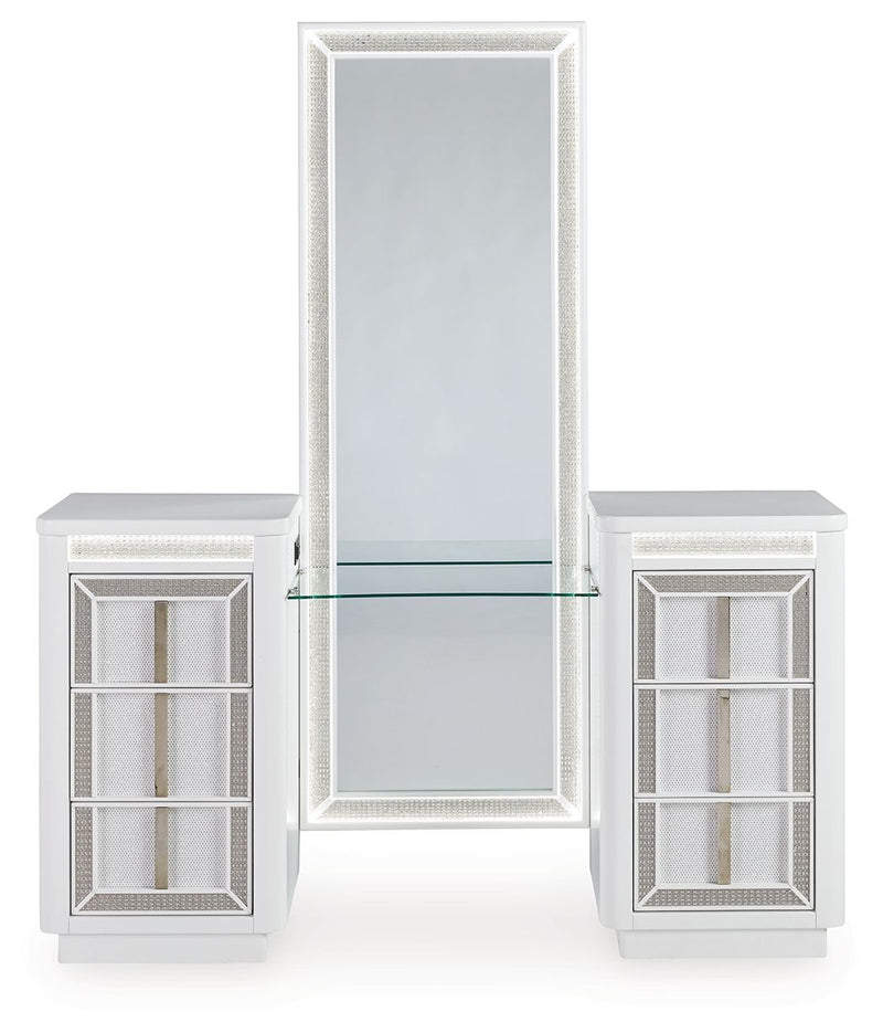 Chalanna - White - Vanity With Mirror - JaxCo Furniture