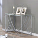 Lille - Glass Top Entryway Sofa Console Table Accents - Chrome - JaxCo Furniture