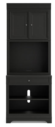 Beckincreek - Black - Bookcase With Door Hutch - JaxCo Furniture