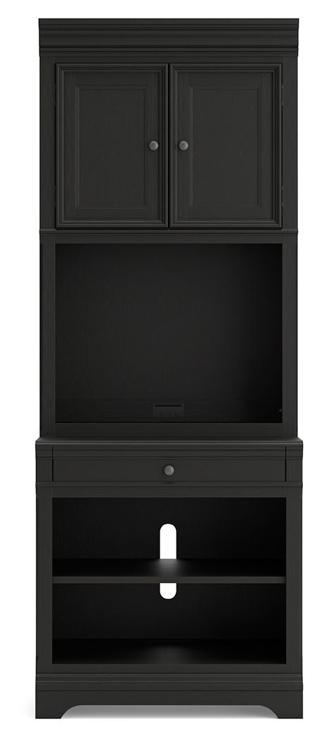 Beckincreek - Black - Bookcase With Door Hutch - JaxCo Furniture