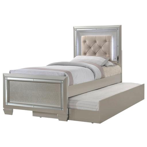 Platinum - Youth Platform Bed With Trundle - JaxCo Furniture