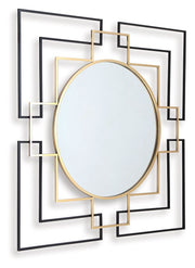 Oceanal - Black / Gold Finish - Accent Mirror - JaxCo Furniture
