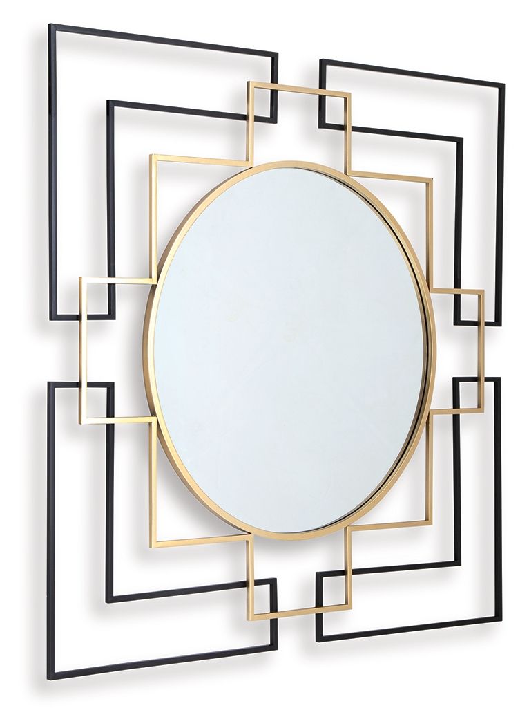 Oceanal - Black / Gold Finish - Accent Mirror - JaxCo Furniture