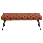 Ella - Upholstered Tufted Bench Metal Legs - JaxCo Furniture