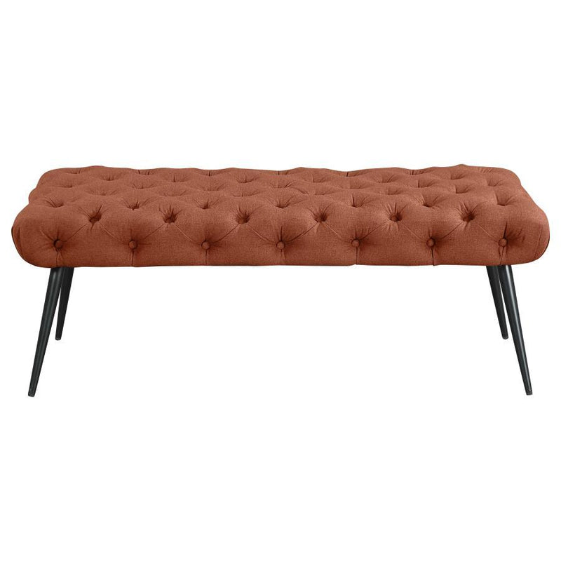Ella - Upholstered Tufted Bench Metal Legs - JaxCo Furniture