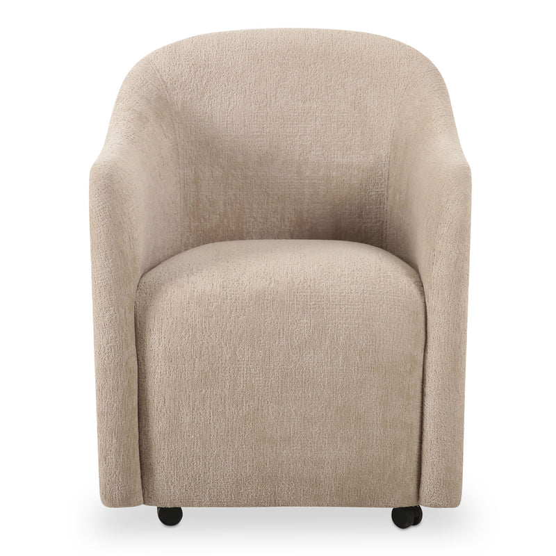 Drava - Rolling Dining Chair - Beige - JaxCo Furniture
