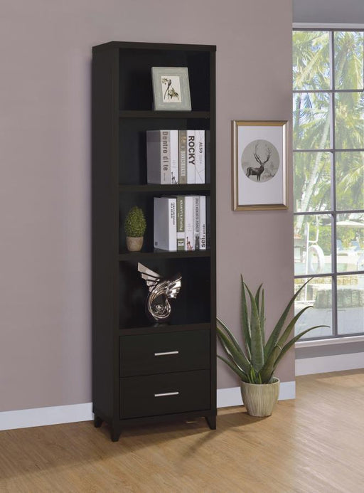 Lewes - 4-Shelf Engineered Wood Media Tower - Cappuccino - JaxCo Furniture