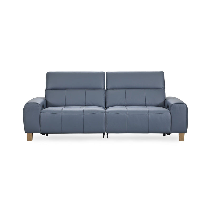 Alea - Leather Power Recliner Sofa - Blue - JaxCo Furniture