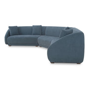 Fraser - 3 Piece Modular Sectional With Wedge Slipper - Deep Blue - JaxCo Furniture