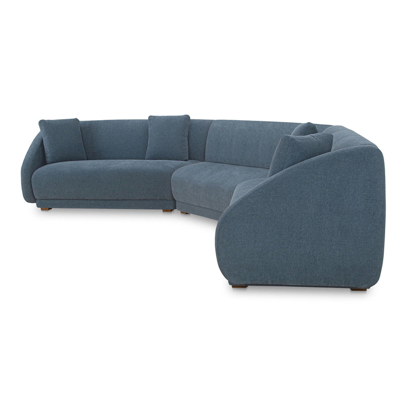 Fraser - 3 Piece Modular Sectional With Wedge Slipper - Deep Blue - JaxCo Furniture