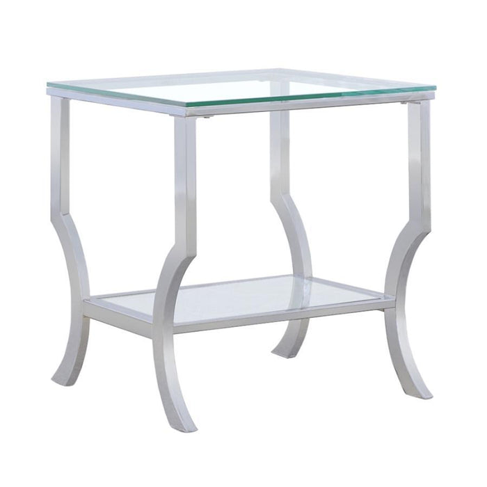 Saide - Square Glass Top Side End Table - Chrome - JaxCo Furniture