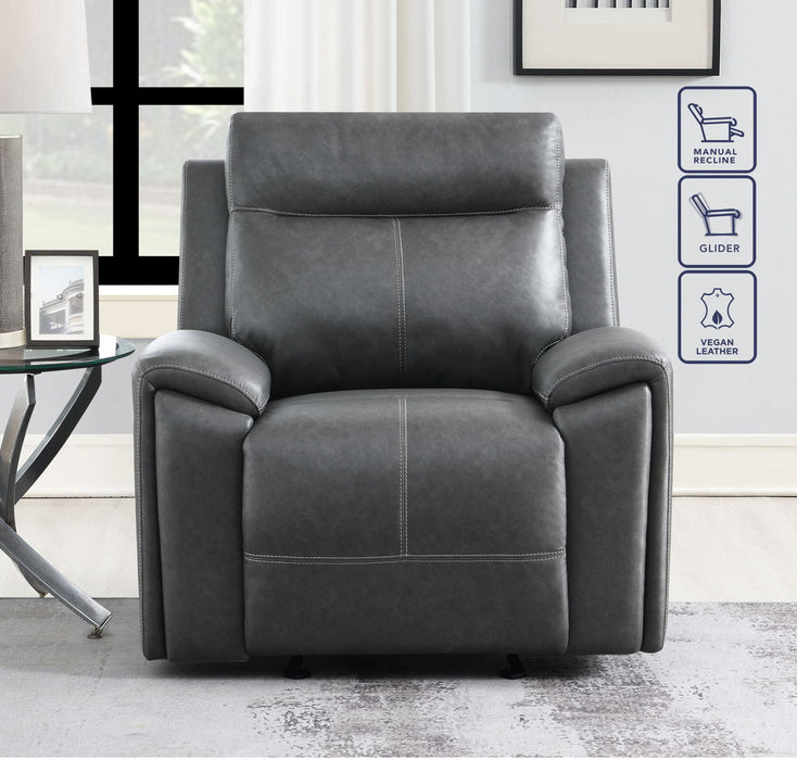 Gaston - Manual Recliner - Gray - JaxCo Furniture