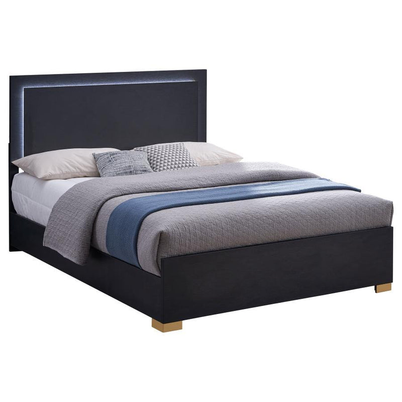 Marceline - Wood LED Panel Bed - JaxCo Furniture