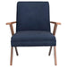 Cheryl - Upholstered Wood Arm Accent Chair - Dark Blue - JaxCo Furniture