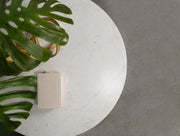 Astoria - Round Genuine Marble Side End Table - White - JaxCo Furniture