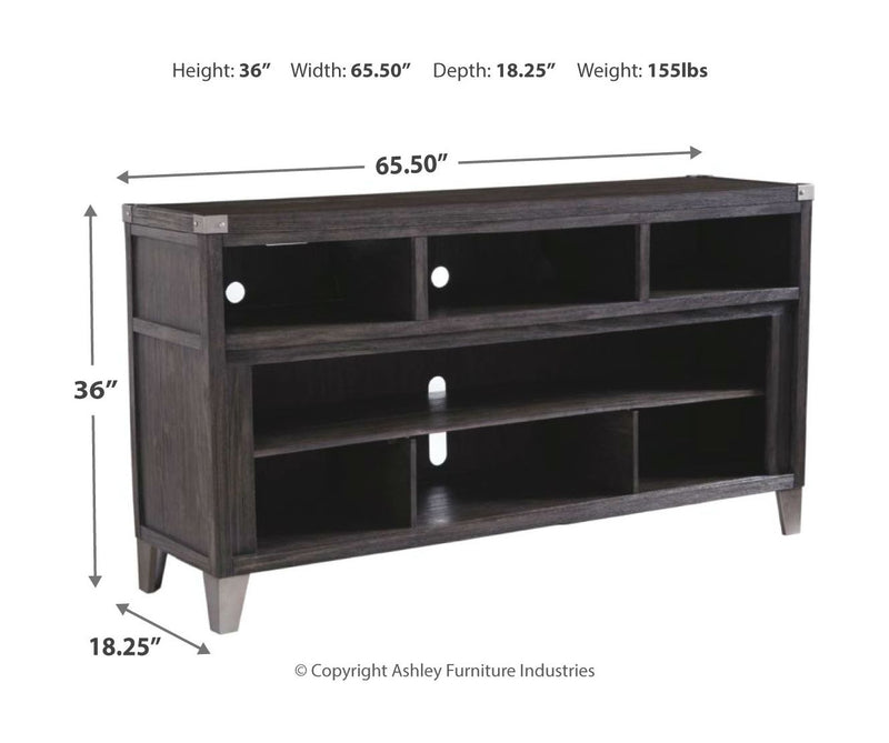 Todoe - Gray - 2 Pc. - 65" TV Stand with Wide Fireplace Insert - JaxCo Furniture