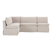 Fable - Slipcover Dining Banquette L-Shape Sectional With Slipper Chair - Beige - JaxCo Furniture